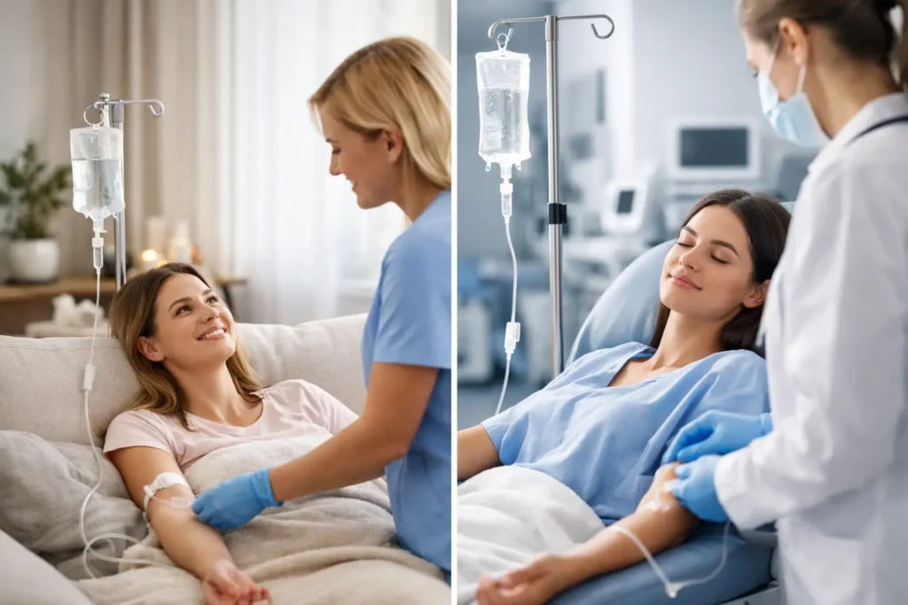 Perfuzii acasă versus clinică - ce alegi?